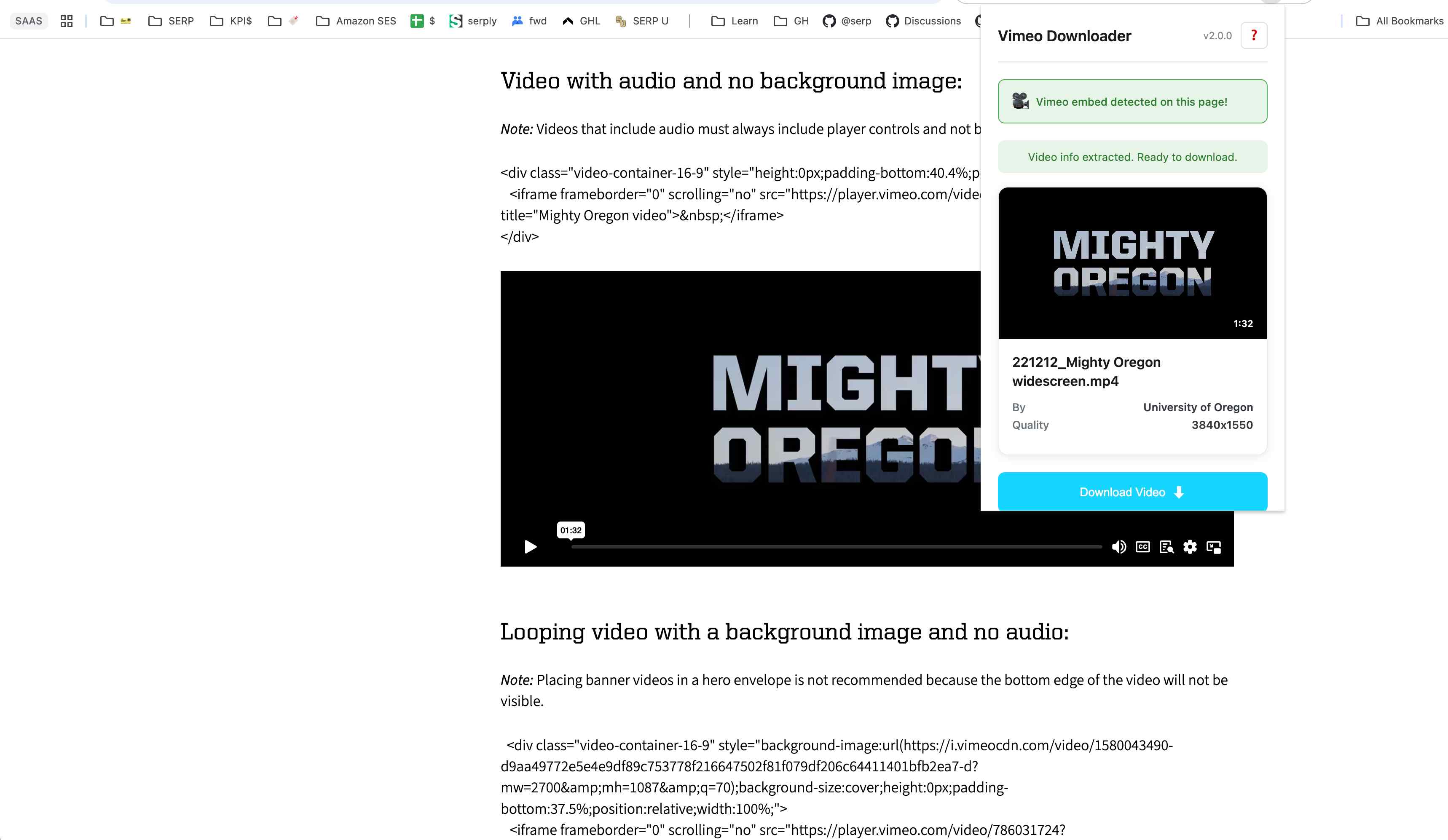 Vimeo Video Downloader batch mode